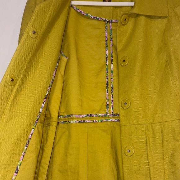 Yellow Trench Coat dress with Belt - Picture 4 of 5